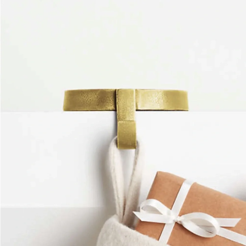 Crate&Barrel Gold Stocking Holder